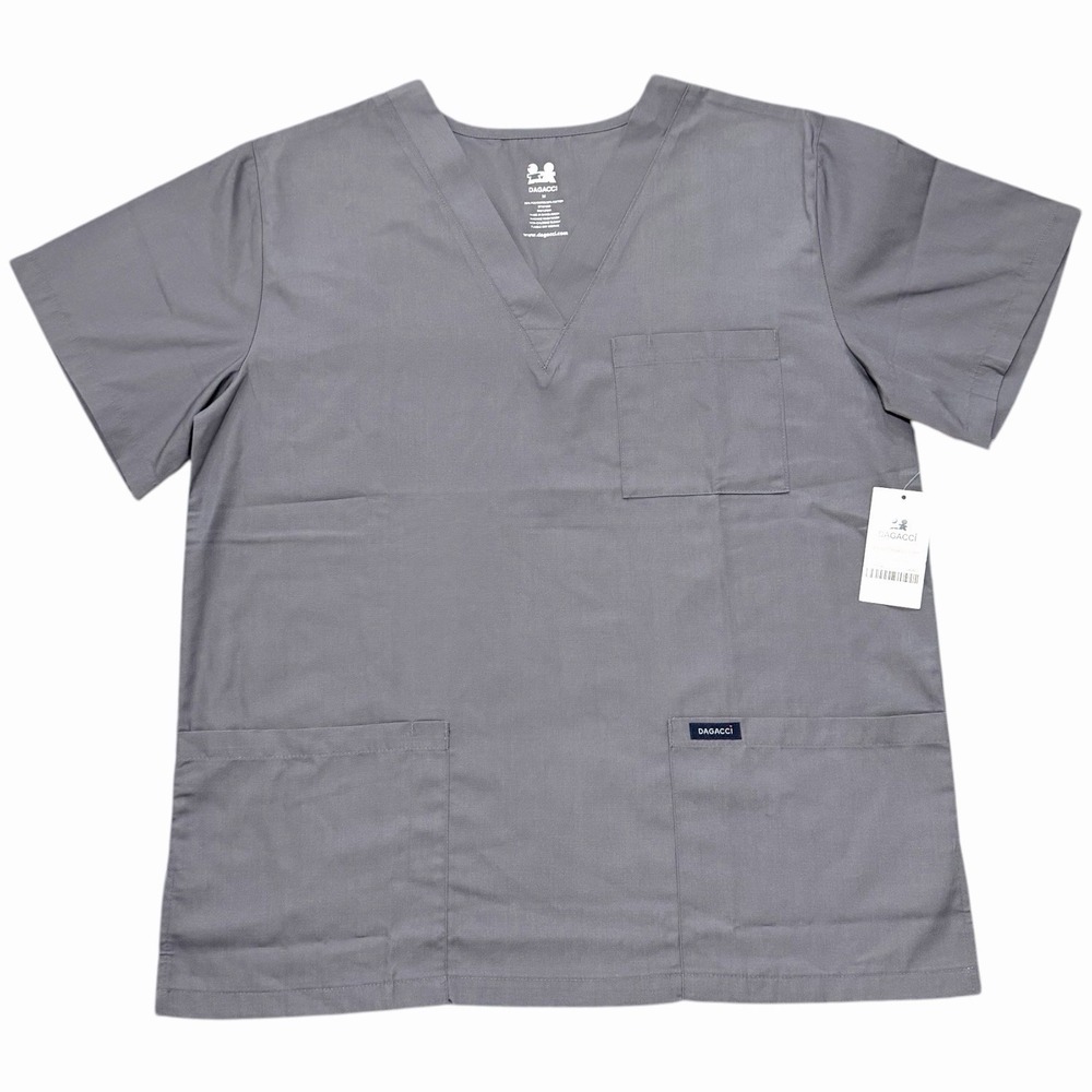 DAGACCI Scrub 2 Set Gray Top & Pants Medium Unisex Medical Uniform NWT